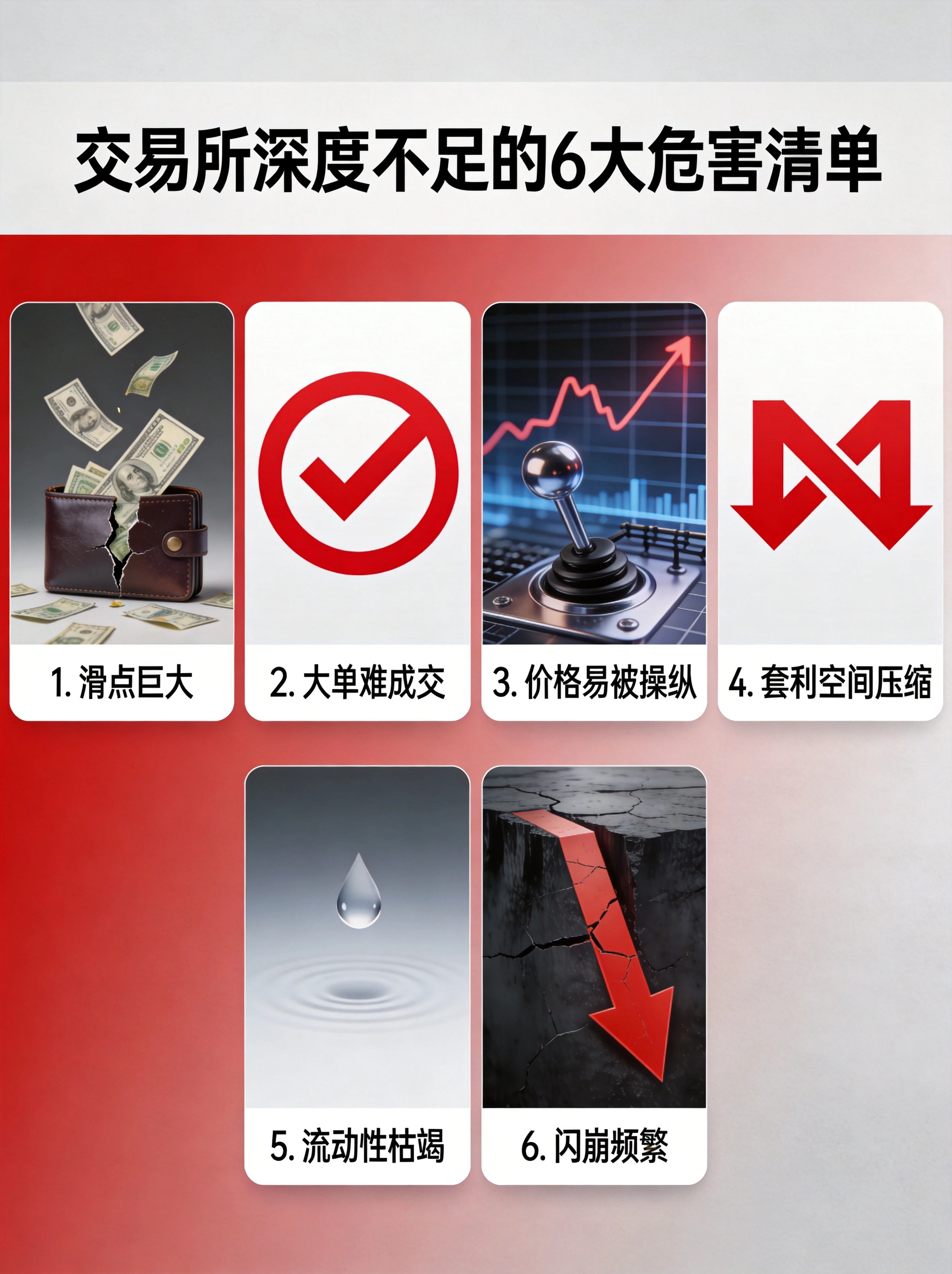 深度不足的核心危害可视化汇总,通过图标化展示让读者快速认知深度不够带来的各类损失风险,强化警惕性。 深度不足的核心危害可视化汇总,通过图标化展示让读者快速认知深度不够带来的各类损失风险,强化警惕性。